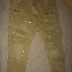 Beige Denim Jeans